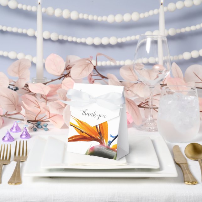 Tropical Bird of Paradise Plant Floral Wedding Favor Box (Wedding)