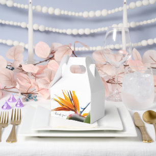 Tropical Bird of Paradise Plant Floral Wedding Favor Box
