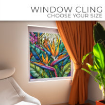 Tropical Bird of Paradise Stained glass art
