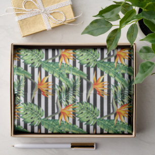 Tropical Bird of Paradise Stripes Tissue Paper
