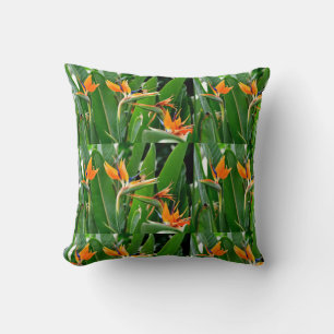 TROPICAL BIRD OF PARADISE THROW PILLOW