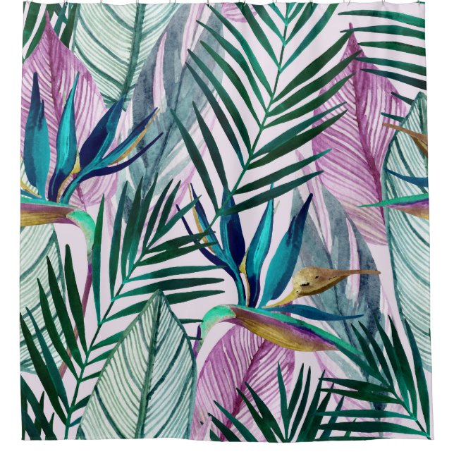 Tropical bird-of-paradise, watercolor pattern (Front)