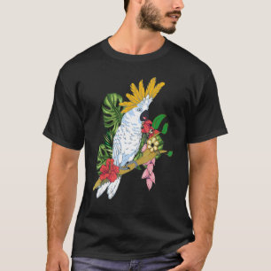 Tropical Bird Parrot Animal Exotic Flowers Cockat T-Shirt