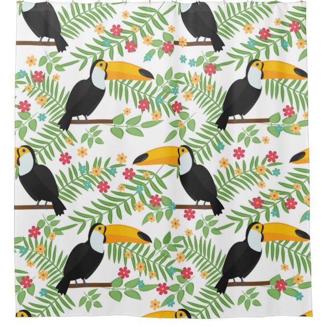 Tropical bird seamless pattern background. Toucan  (Front)
