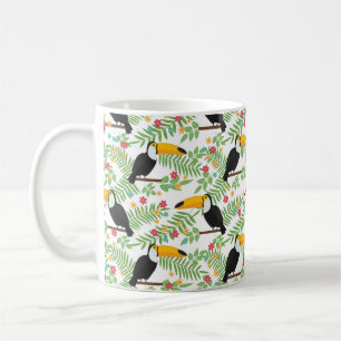 Tropical bird seamless pattern background. Toucan Coffee Mug