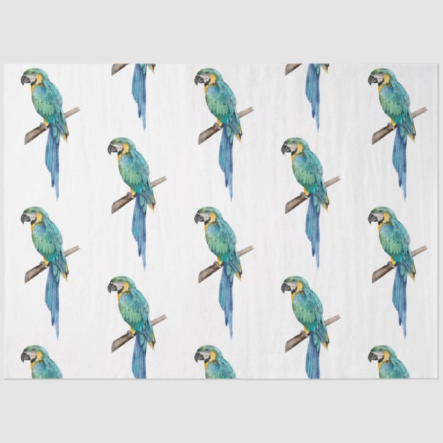 Tropical Bird Series : Blue Macaw design 2 Tissue Paper (Front)