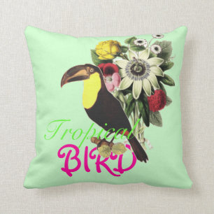 Tropical Bird Throw Pillow