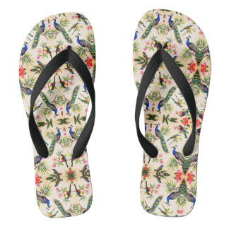Tropical Bird Watercolor Art Slippers Flip Flops