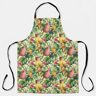 Tropical Birds and Butterflies Kitchen Apron