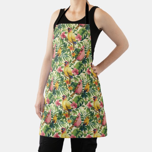 Tropical Birds and Flowers Apron (Insitu)