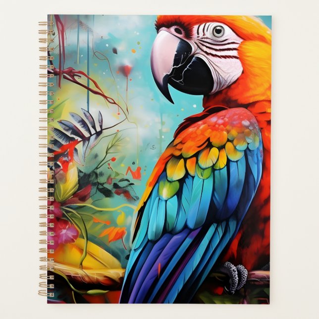 Tropical birds, Ara’s sitting on a branch (Devant)