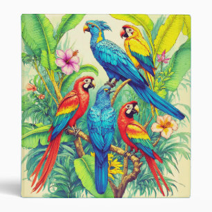 Tropical Birds Botanical Illustration Binder