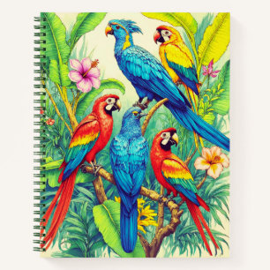 Tropical Birds Botanical Illustration Journal