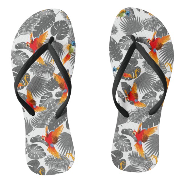 tropical birds flip flops (Footbed)