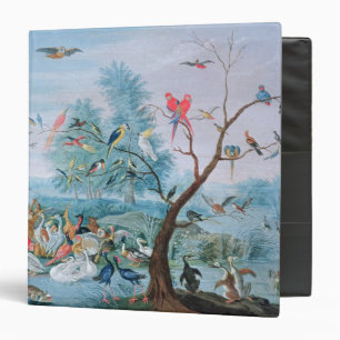 Tropical birds in a landscape binder
