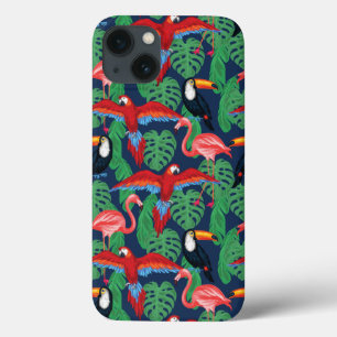 Tropical Birds In Bright Colours iPhone 13 Case