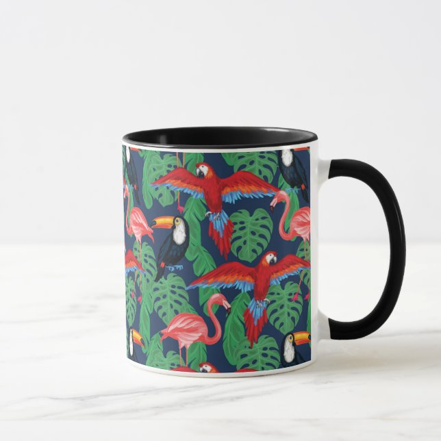 Tropical Birds In Bright Colours Mug (Right)