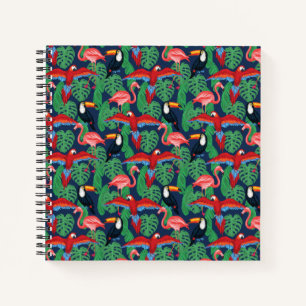 Tropical Birds In Bright Colours Notebook
