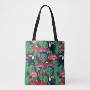 Tropical Birds In Bright Colours Tote Bag