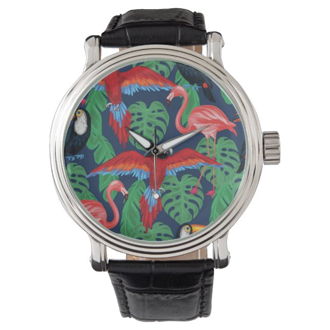 Tropical Birds In Bright Colours Watch (Front)