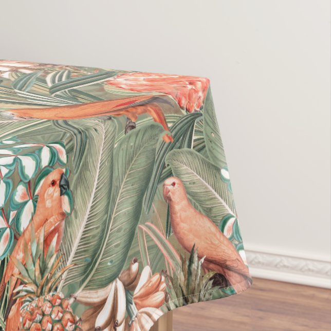 Tropical Birds in Paradise Tablecloth (In Situ)