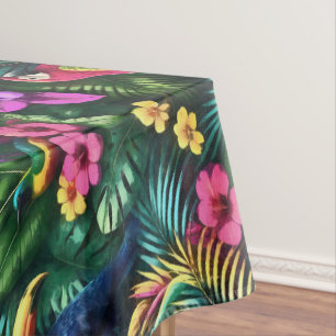 Tropical Birds Jungle Dreams Seamless Surface Patt Tablecloth