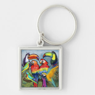Tropical Birds Keychain