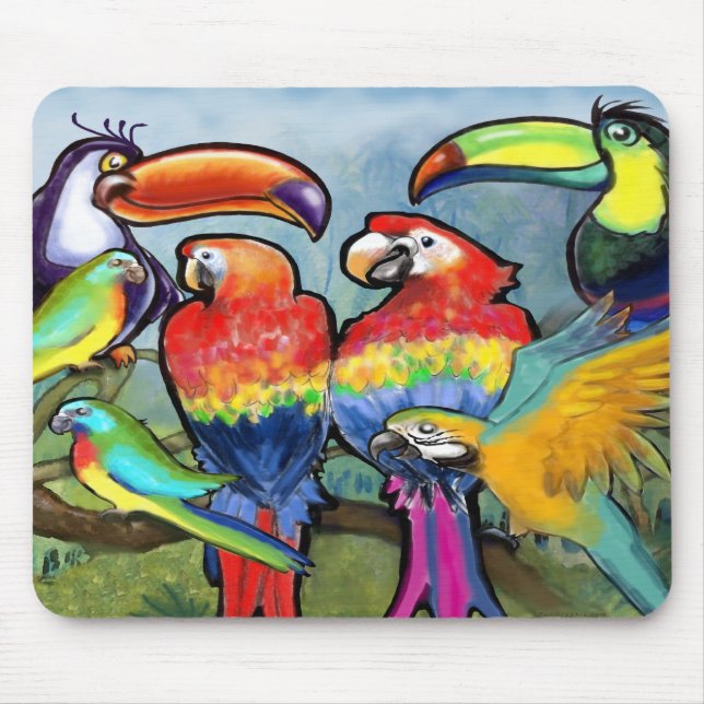 Tropical Birds Mouse Pad (Front)
