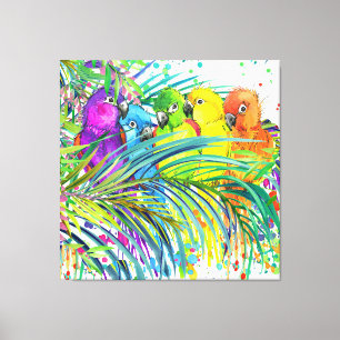 Tropical Birds of a Feather Canvas Art