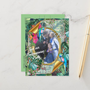 Tropical Birds of Paradise Announcement Postcard
