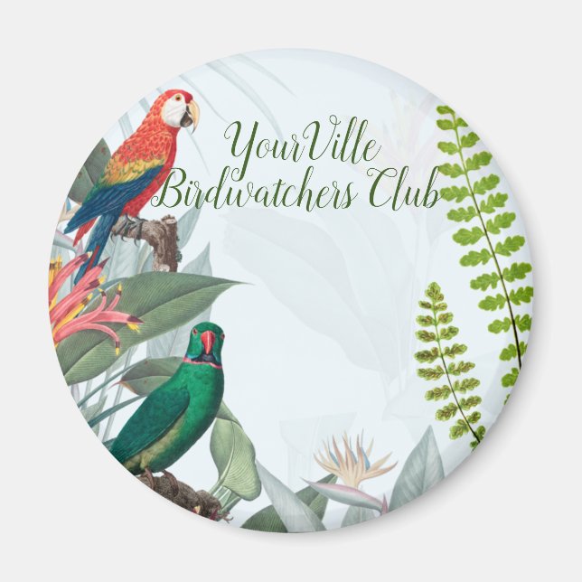 Tropical Birds Parrots & Foliage  Magnet (Front)
