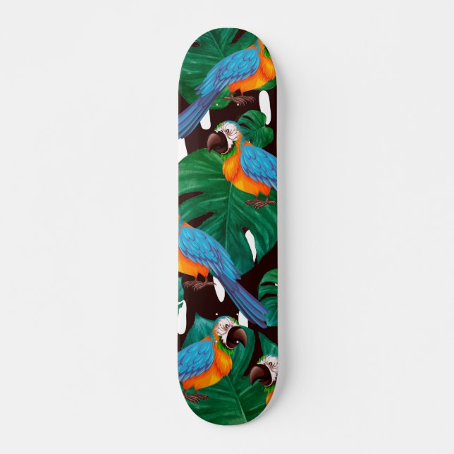 Tropical Birds Pattern Skateboard (Front)