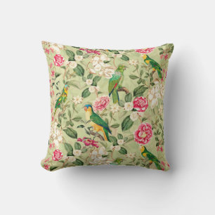 tropical Birds Throw Pillow