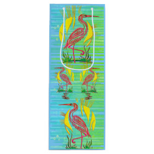 Tropical Birds  Wine Gift Bag