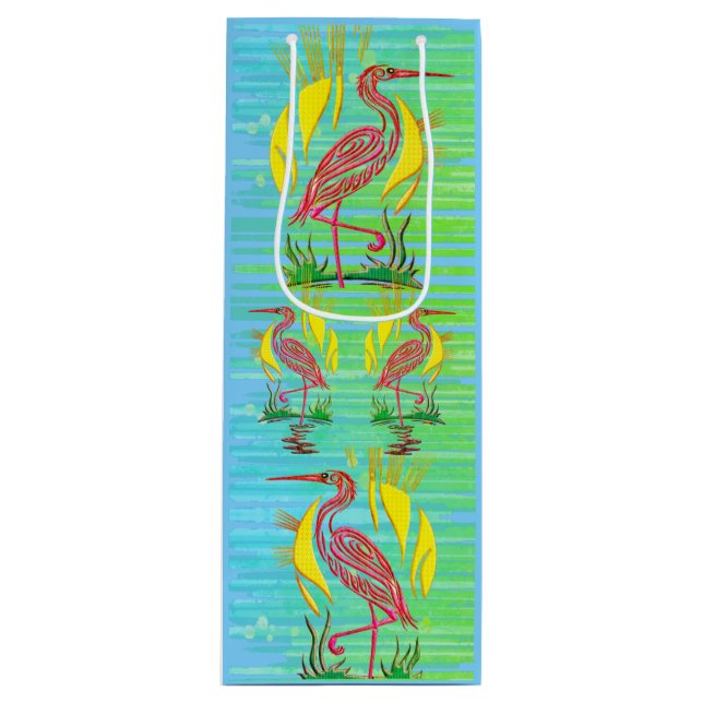 Tropical Birds  Wine Gift Bag (Front)