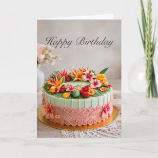 Tropical Birthday Cake card