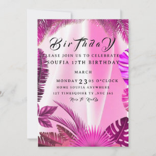 Tropical Birthday Invitation, Hawaiian Pineapple B Invitation