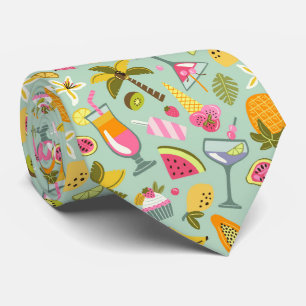 Tropical birthday party in pink and green  tie