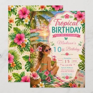 Tropical Birthday Party Invitation