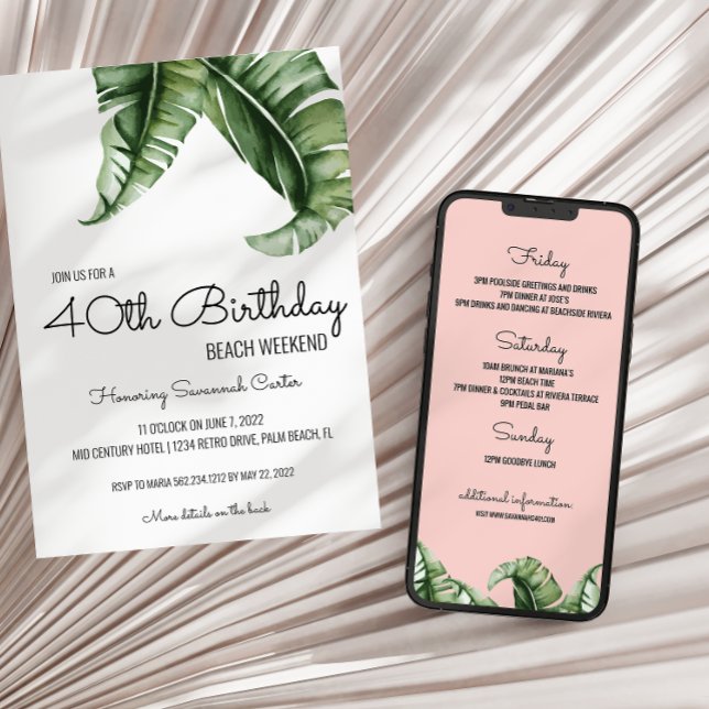 Tropical Birthday Weekend Invitation + Itinerary (Creator Uploaded)