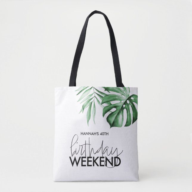 Tropical Birthday Weekend Personalized Tote Favour Bag (Front)