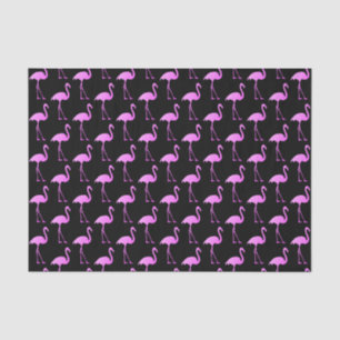 Tropical black and pink flamingo pattern tissue paper