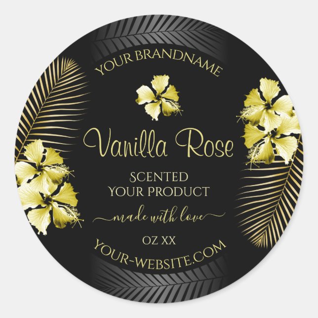 Tropical Black Gold Product Label Hawaiian Flowers (Front)