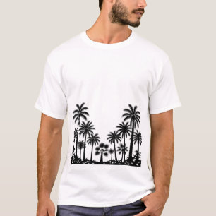 Tropical Black Palm Trees Silhouette T-Shirt