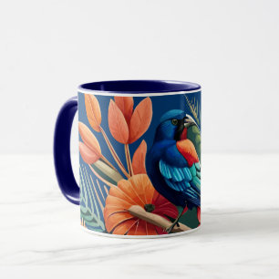 Tropical Bliss: A Vibrant Fusion of Flora Mug
