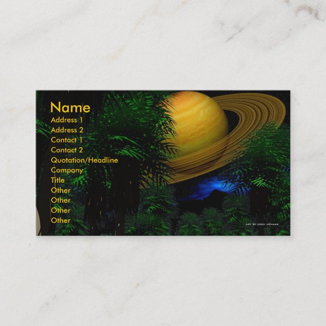 Tropical Bliss Business Card Template (Front)