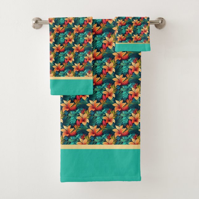 Tropical Bliss : Ensemble de serviettes botaniques (En situation)
