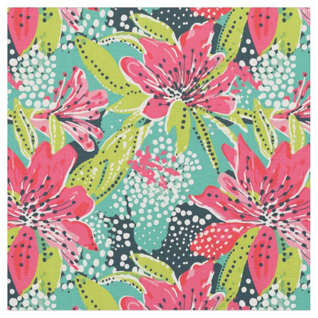 Tropical Bloom Fabric (Close Up)