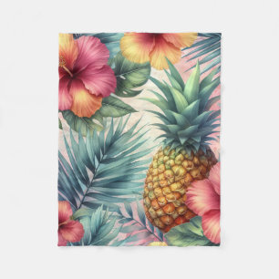 Tropical Bloom Fleece Blanket