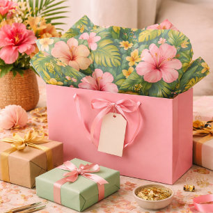 Tropical Bloom Hibiscus Floral Tissue Paper